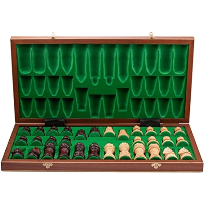 rayihni WOODEN CHESS SET WITH PIECES 60 CM / 23 IN - HANDCRAFTED AND PORTABLE LARGE CHESS BOARD GAME FOR ADULTS AND KIDS - Image 5